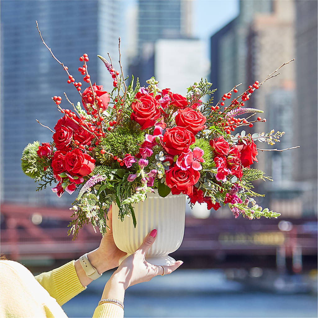 Big Red Bow Bouquet – Rose Girls, Whittier CA