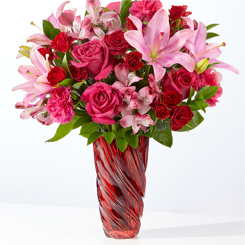 In Love Bouquet with Luxe Swirl Vase – Rose Girls, Whittier CA