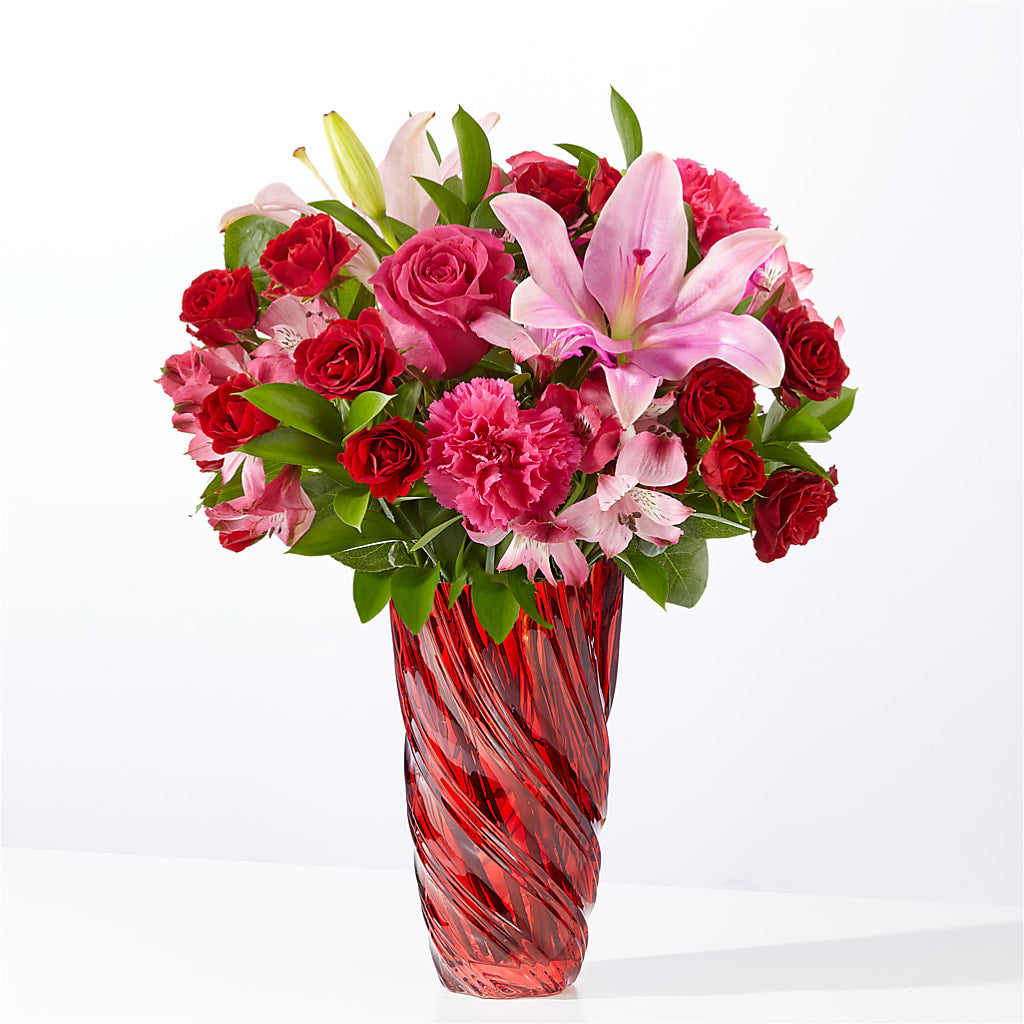 In Love Bouquet with Luxe Swirl Vase – Rose Girls, Whittier CA