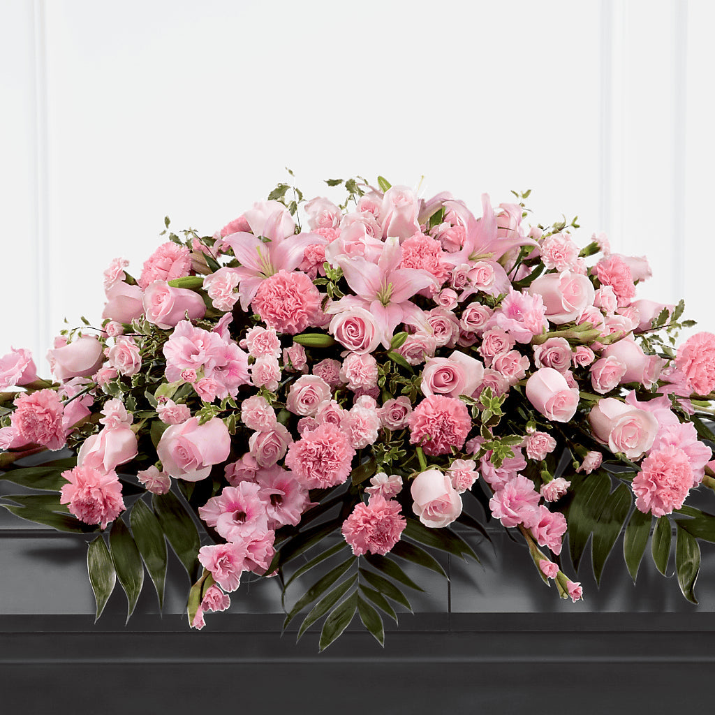 Garden of Comfort Casket Spray (Standard) – Rose Girls, Whittier CA