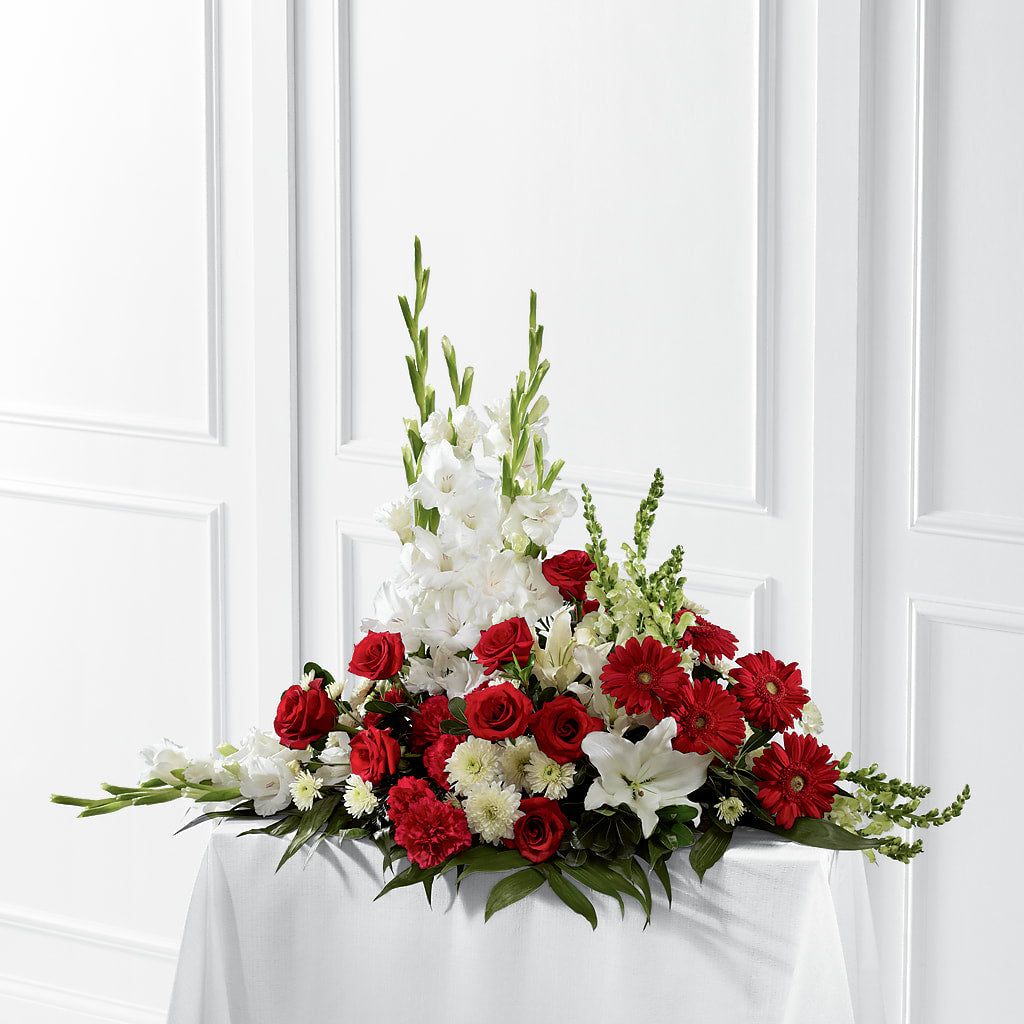 Crimson & White Arrangement – Rose Girls, Whittier CA