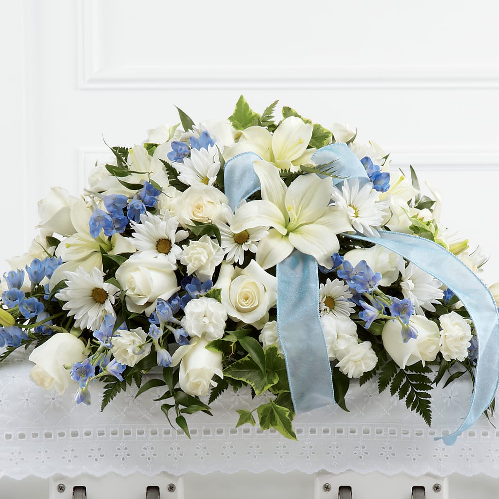 Tender Treasure Casket Spray – Rose Girls, Whittier CA