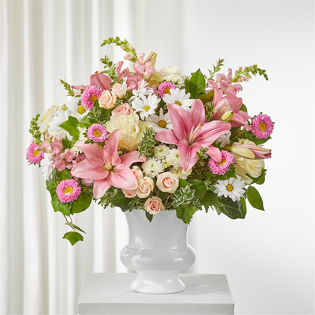 Empathetic Blooms Urn Arrangement – Rose Girls, Whittier CA