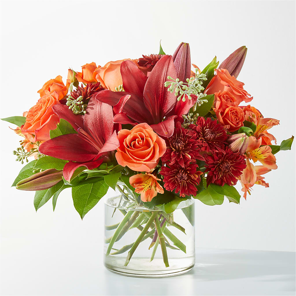 Crimson Leaves Bouquet – Rose Girls, Whittier CA