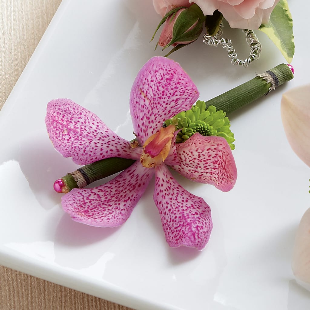Pink Mokara Boutonniere – Rose Girls, Whittier CA