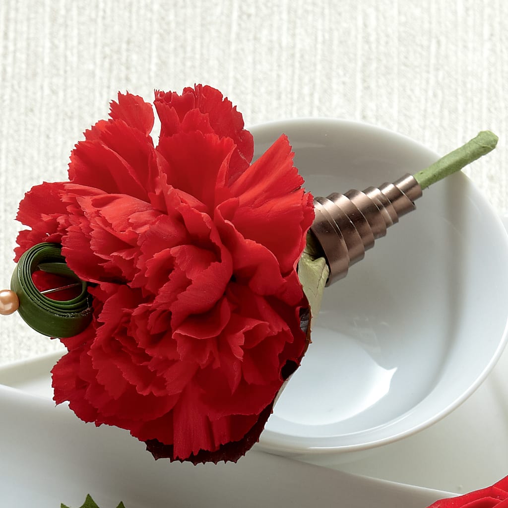 Red Carnation Boutonniere – Rose Girls, Whittier CA