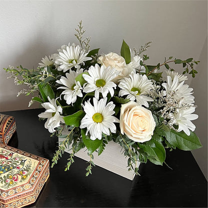 Fresh Linen Box Bouquet –  Rose Girls, Whittier CA