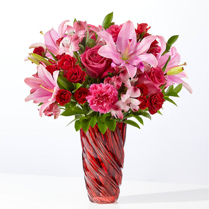 In Love Bouquet with Luxe Swirl Vase