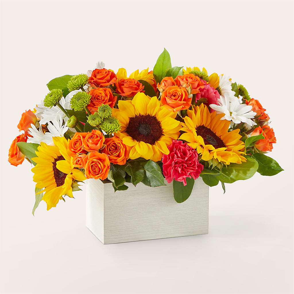 Sun-drenched Blooms Box Bouquet –  Rose Girls, Whittier CA