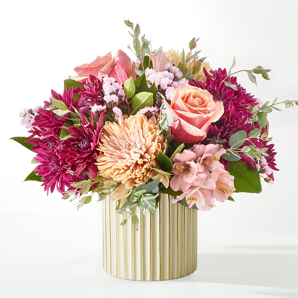 Berry Cobbler Bouquet with Ivory Vase –  Rose Girls, Whittier CA
