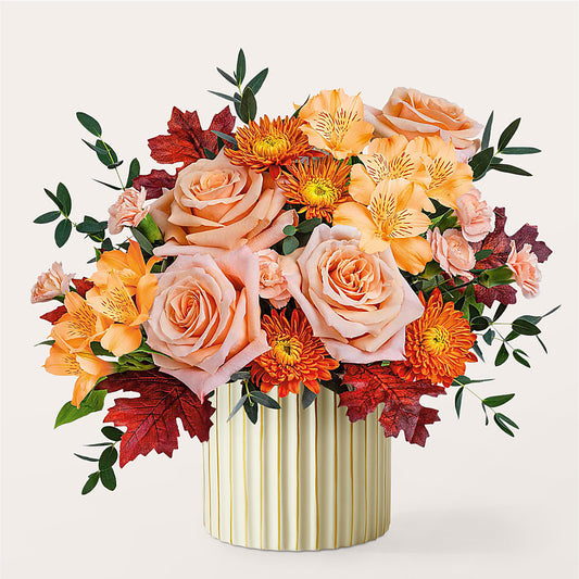 Spiced Latte Bouquet with Ivory Vase –  Rose Girls, Whittier CA
