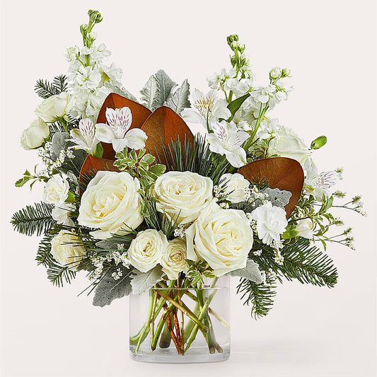 Fresh Snowfall Bouquet –  Rose Girls, Whittier CA