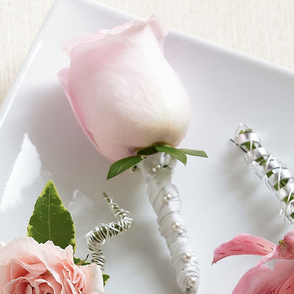 Pink Rose Boutonniere –  Rose Girls, Whittier CA
