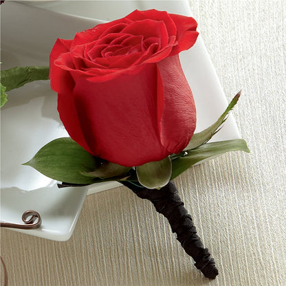 Red Rose Boutonniere –  Rose Girls, Whittier CA