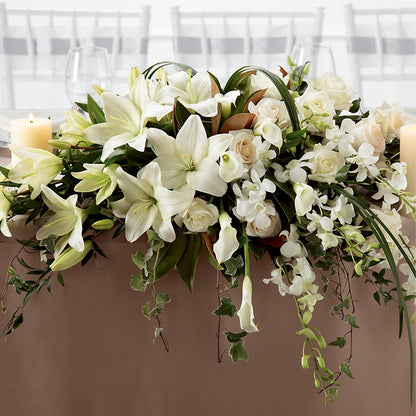 White Linen Arrangement –  Rose Girls, Whittier CA