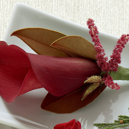 Red Calla Boutonniere –  Rose Girls, Whittier CA